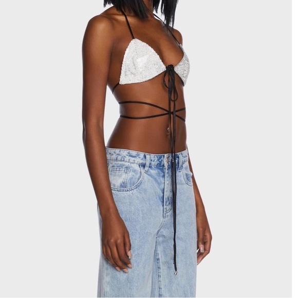 Drip Disorder Rhinestone Bra - Picture 2 of 6